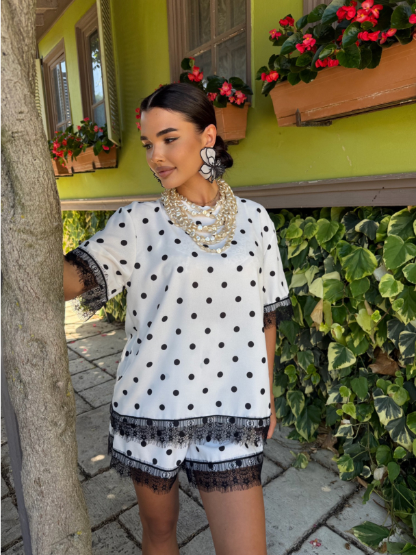 Bluza Lacy Point White Noir