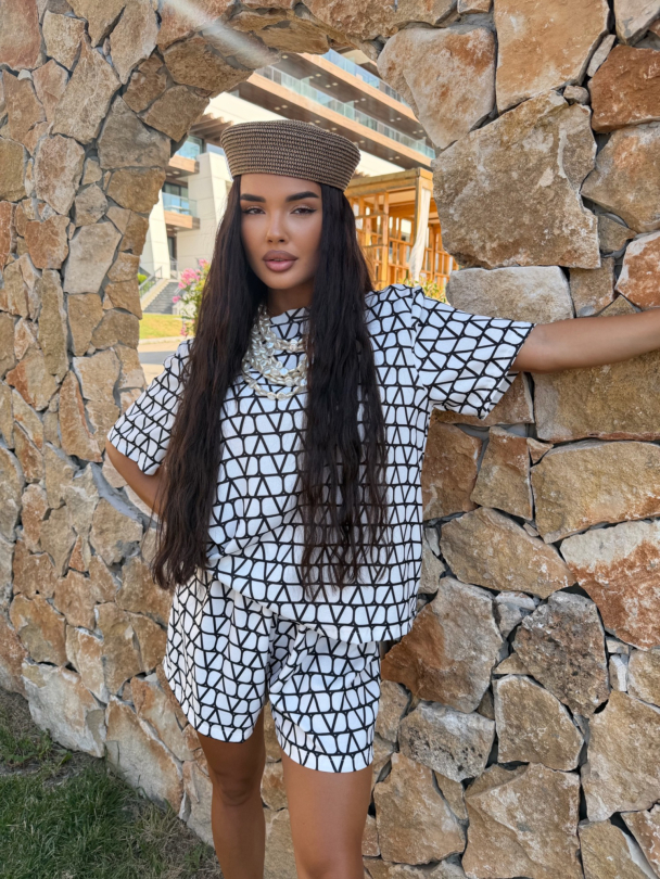 Bluza Viral Short Bianca Monochrome