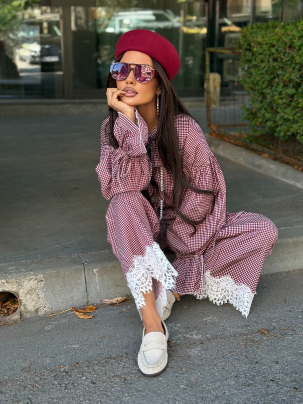 Pantaloni Avelune Burgundy