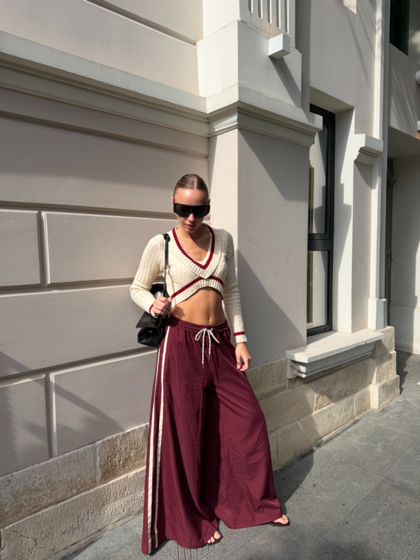Pantaloni Faye Burgundy 