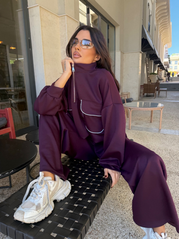 Pantaloni No Rules Deep Plum