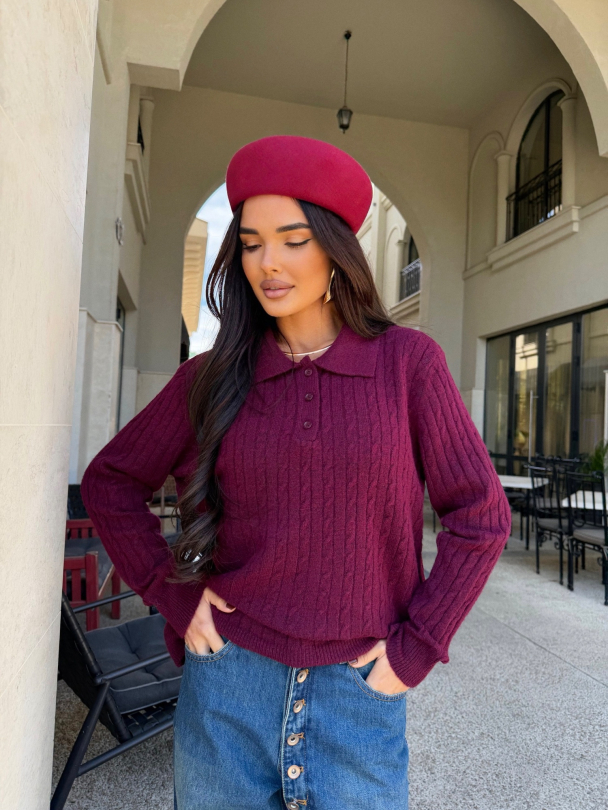 Pulvoer Cloud Nine Burgundy