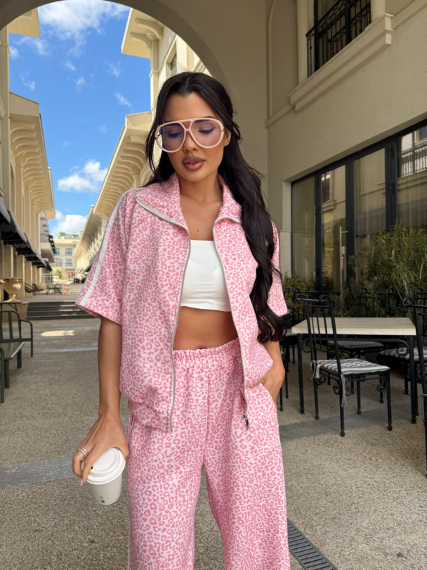 Hanorac cu fermoar Jeffry Pink