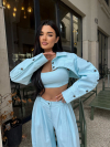 Set top și jachetă din denim Felosia Marine