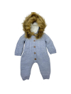 Tricot eschimos cu puf My Baby Blue