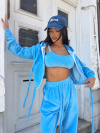 Set hanorac și top OFF Duty Sky Blue