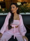 Set top tricotat și cardigan Lolle Baby Pink