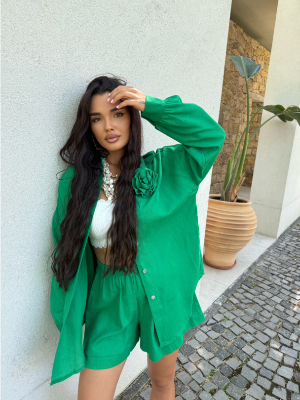Camasa лен Azaria Palm Green 
