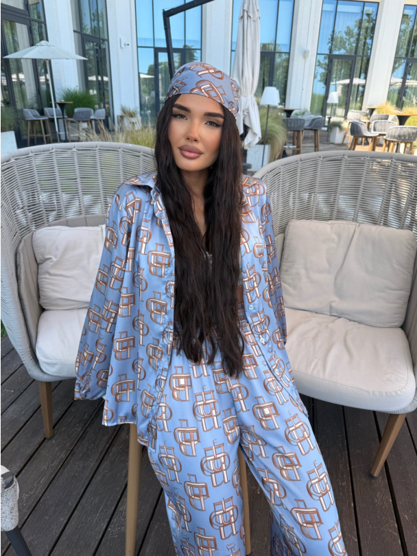 Set cămașă și eșarfă Monte Luna Dusty Blue