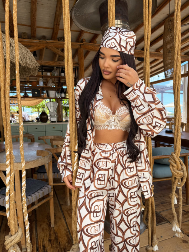 Set cămașă și eșarfă Via Amalfi Milky