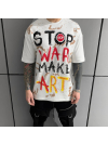 Tricou alb pentru bărbați Stop War