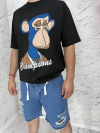 Tricou negru Monkey Champion pentru bărbați