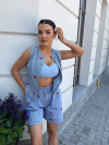 Pantaloni scurți Bermuda din denim Cherrina Blue