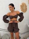 Pantaloni scurți San Domenico Ciocolată Neagră