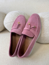 Mocasini din piele întoarsă naturală Loros Pink