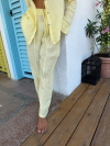 Pantaloni din in Hydra Butter Yellow