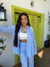 Camasa din in Paros Sky Blue