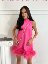 Rochie din pene Fanea Pink