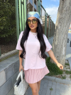 Tricou cu eșarfă Leonidas Baby Pink