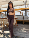 Set triplu de costum de baie și pantaloni Virella Chocolate