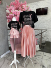 Set tricou și fustă pentru copii Family Set Pink