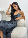 Rochie din satin Sorento Grey