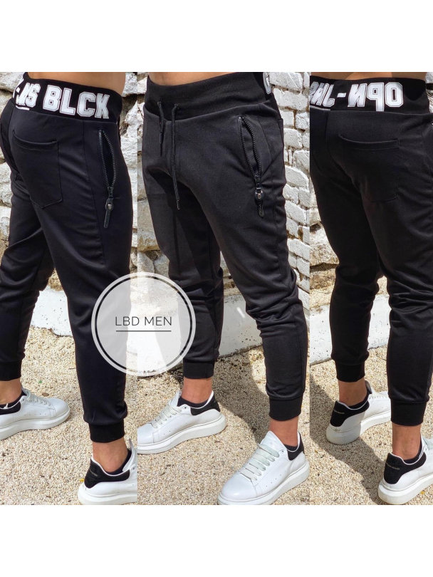 Pantaloni cu elastic NEGRU