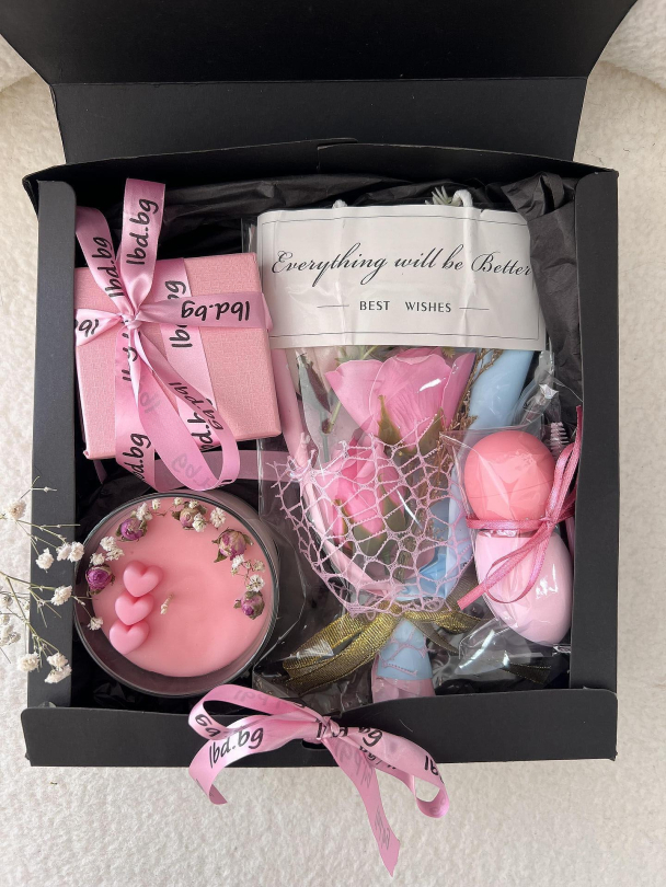 Cutie cadou 8 martie Pink Wishes Big