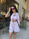 Pantaloni scurți Bermuda din denim Cherrina Pink