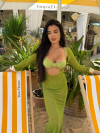 Set triplu de costum de baie și rochie Marrea Olive Breeze