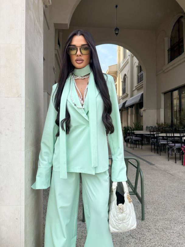 Sacou cu curea Alessandro Class Matcha