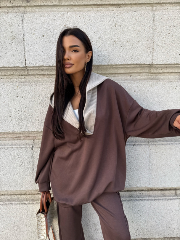 Bluză din viscoză Ovana Chocolate