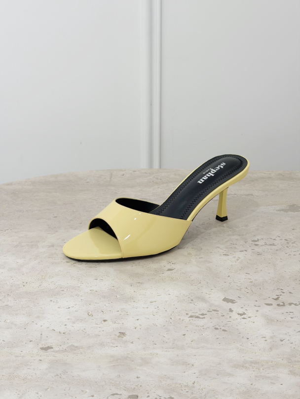 Papuci cu toc Teylora Butter Yellow