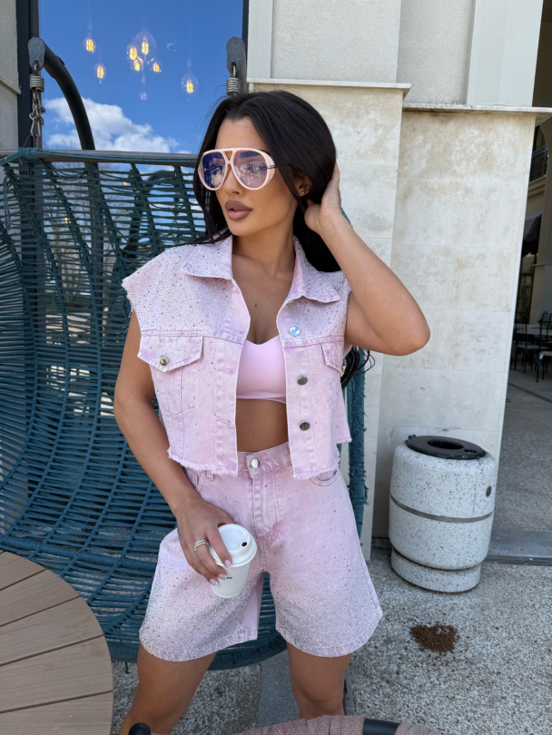 Vestă din denim Merolla Pink