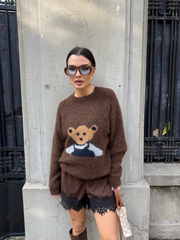 Pantaloni scurți cu curea Amelora Chocolate