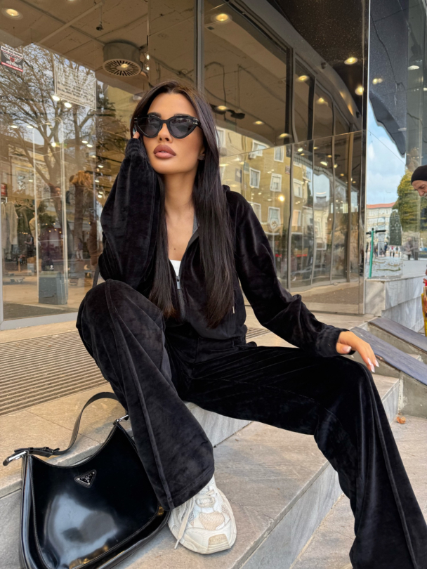 Pantaloni Cozy Black