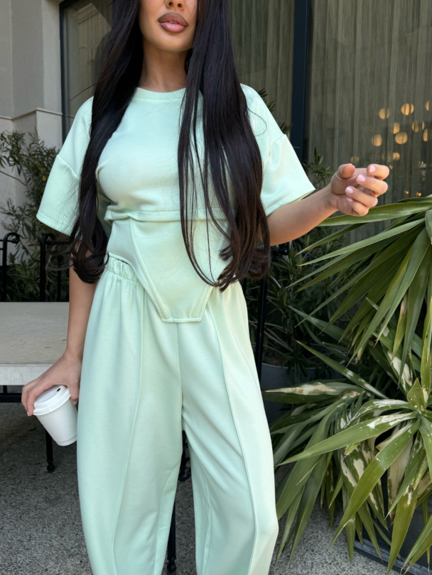 Pantaloni Darios Matcha