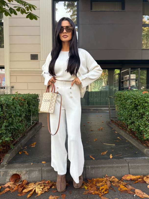 Pantaloni Feral White