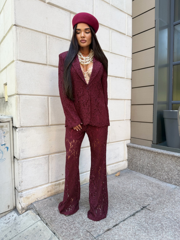Pantaloni Lugano Burgundy