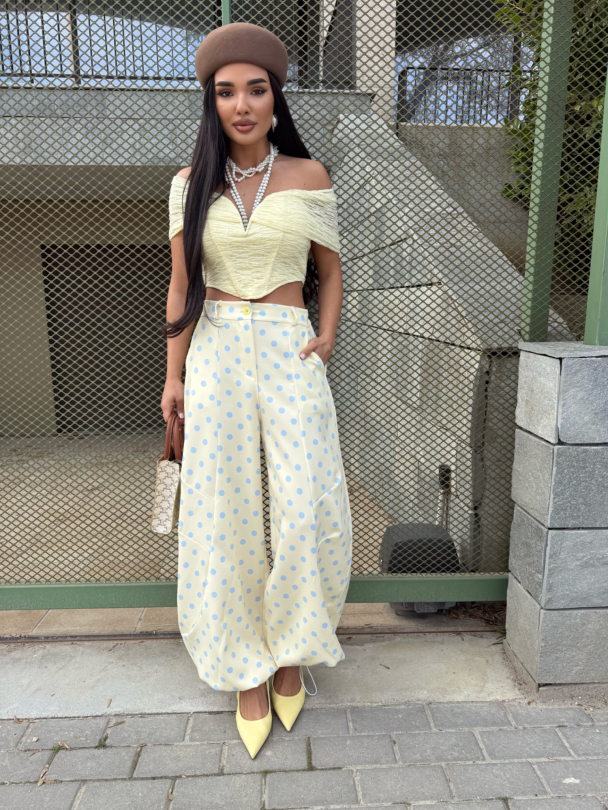 Pantaloni Ruffle Butter Yellow