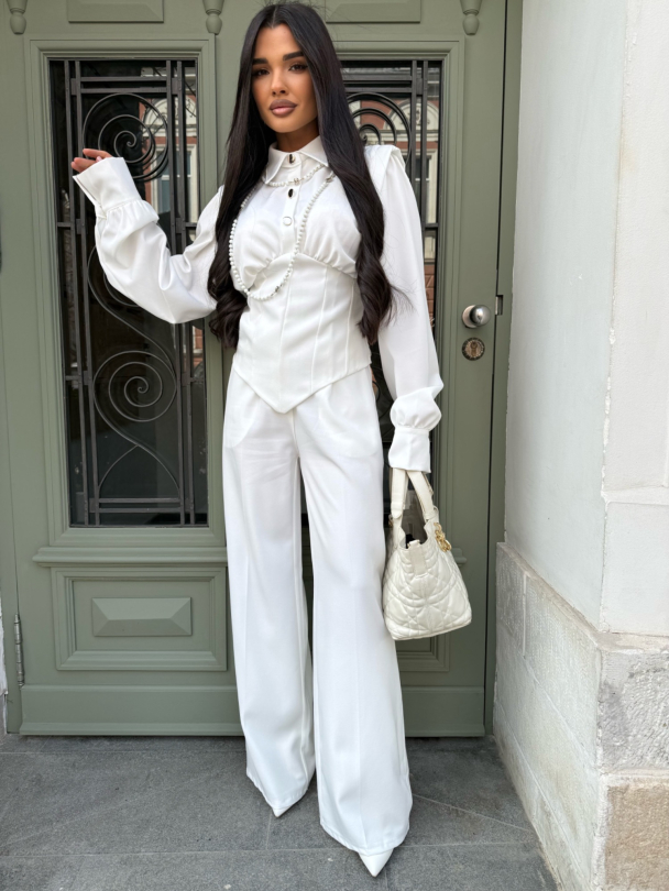 Pantaloni Santos White