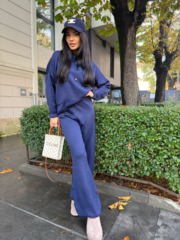 Pantaloni tricotați Benitta Indigo