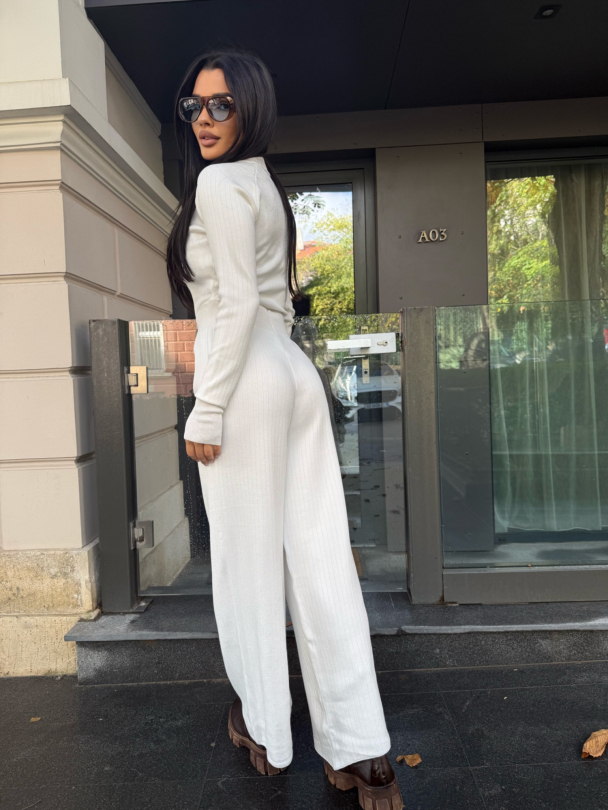 Pantaloni tricotați Superior White