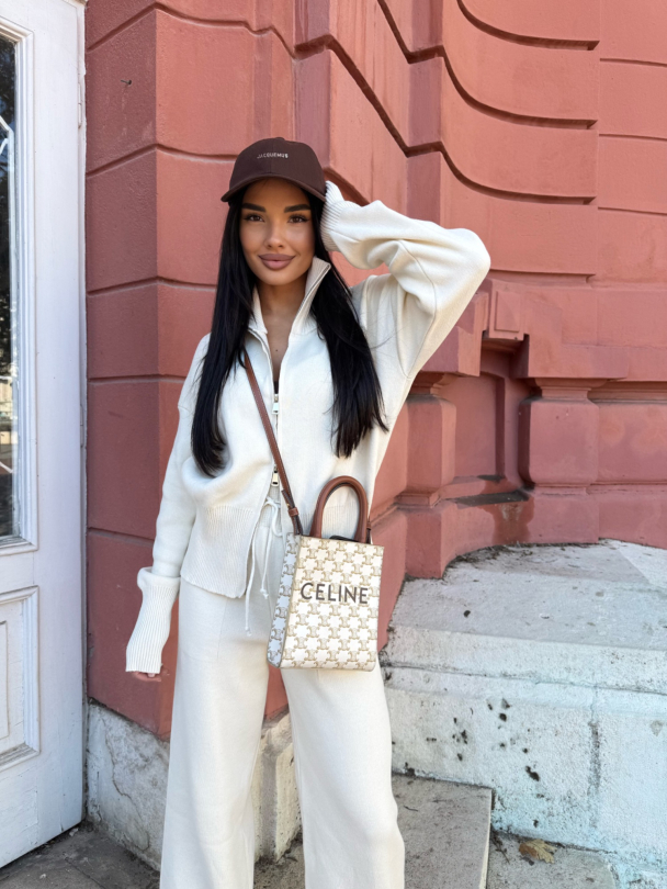 Hanorac tricotat Aura Vanilla