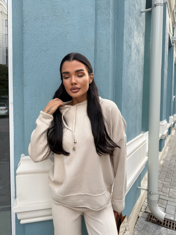 Hanorac tricotat Benitta Latte