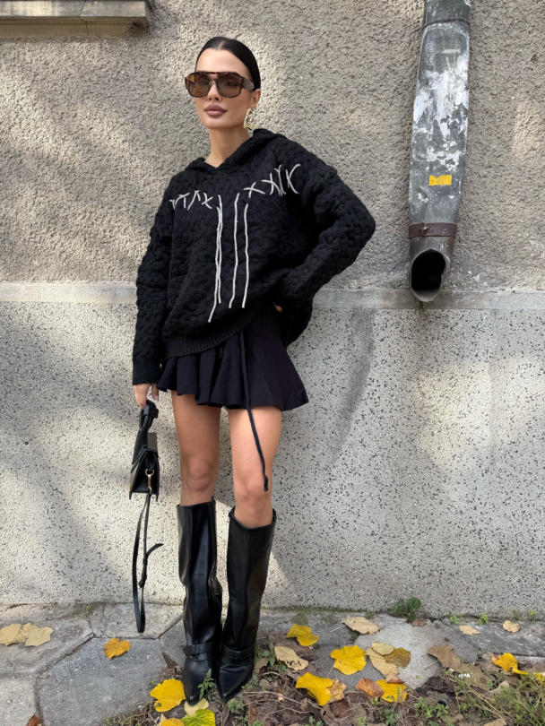 Fustă tricotată Fiorisse Black