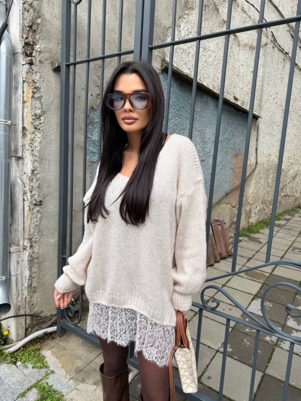 Tunică tricotată Friendly Latte