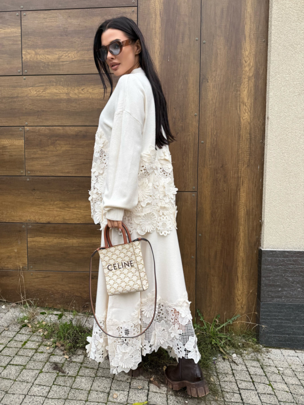 Fustă tricotată Avira Milky