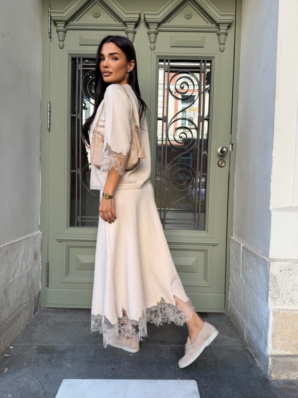 Fustă tricotată Eterno Latte