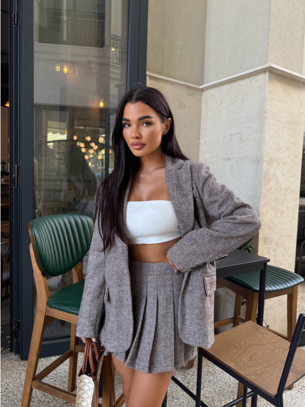 Fustă plisată Temptation Milky